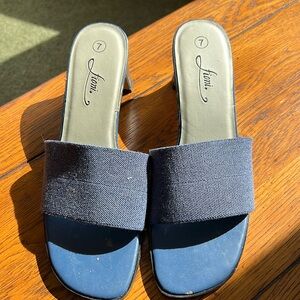 Fiona slide on shoe in size 7 Denim strap